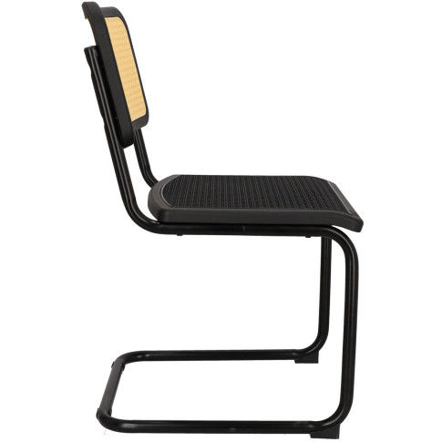 Metalowe krzesło do stołu swing nowoczesne z plecionką Vobo 3X