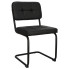 Czarne metalowe krzesło swing tapicerowane ekoskórą - Vobo 4X