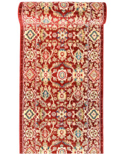 Czerwony wzorzysty chodnik dywanowy retro - Rekis 4X w sklepie Edinos.pl