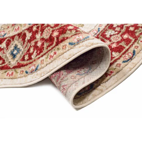 Kremowy retro dywan w kształcie koła Fawo 3X