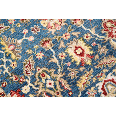 Wzorzysty niebieski dywan w klasycznym stylu Iraz4X