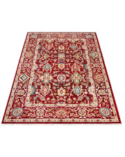 Prostokątny czerwony dywan z frędzlami - Iraz 5X