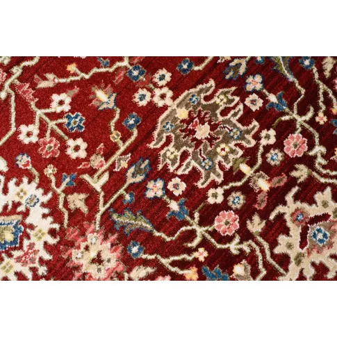 Prostokątny beżowy czerwony dywan w perski wzór Iraz 8X