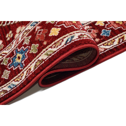 Wzorzysty czerwony dywan w klasycznym stylu Iraz 9X