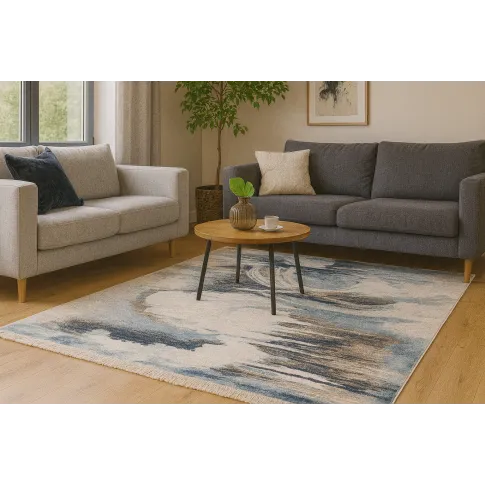 Nowoczesny beżowy dywan z frędzlami   Lanzarote 3X