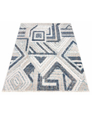 Prostokątny beżowy dywan w geometryczny wzór - Bodi 6X w sklepie Edinos.pl