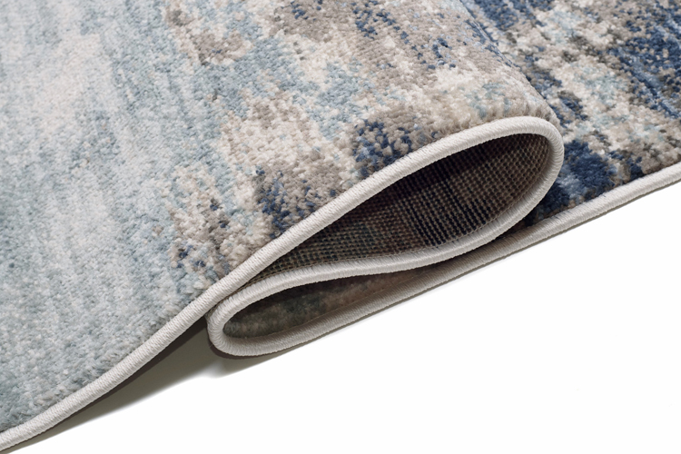 Niebieski prostokątny dywan w  z frędzlami  Bodi 4X