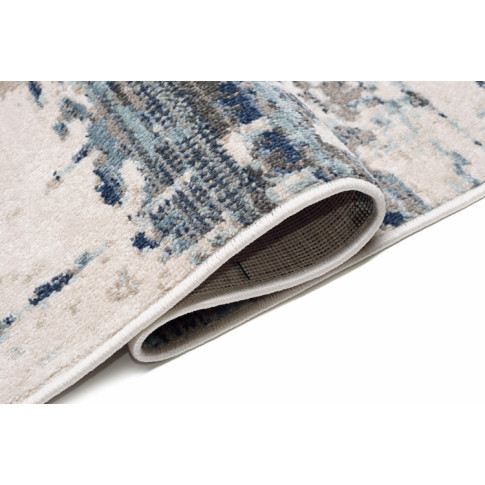Niebieski nowoczesny dywan z frędzlami bodi 4X