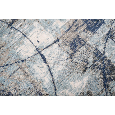 Nowoczesny niebieski dywan z frędzlami Bodi 3X