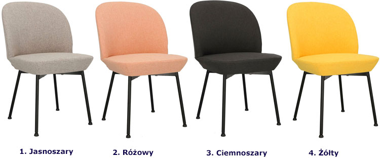 Kolory metalowego krzesła tapicerowanego Zico 3X
