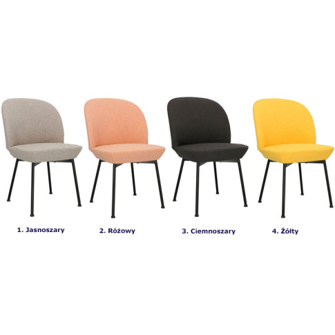 Szczegółowe zdjęcie nr 4 produktu Żółte metalowe krzesło tapicerowane tkaniną - Zico 3X