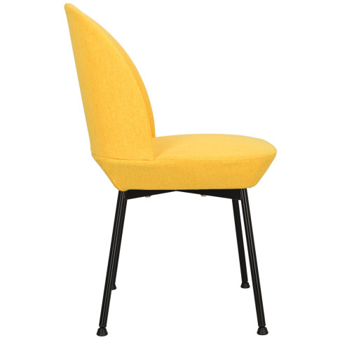 Szczegółowe zdjęcie nr 7 produktu Żółte metalowe krzesło tapicerowane tkaniną - Zico 3X