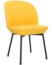 Żółte metalowe krzesło tapicerowane tkaniną - Zico 3X w sklepie Edinos.pl