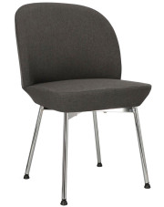 Ciemnoszare chromowane krzesło tapicerowane - Zico 4X w sklepie Edinos.pl