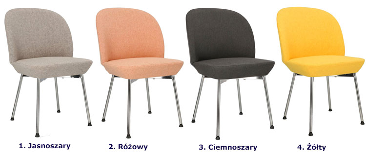 Kolory chromowanego krzesła tapicerowanego Zico 4X