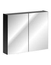 Czarna szafka z lustrem do łazienki 80 cm - Larosa 5X w sklepie Edinos.pl