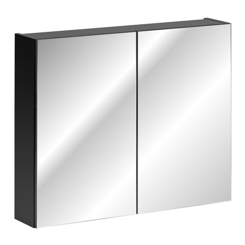 Czarna szafka łazienkowa z lustrem 80cm Larosa 5X