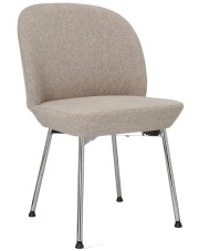 Jasnoszare chromowane krzesło metalowe - Zico 4X w sklepie Edinos.pl