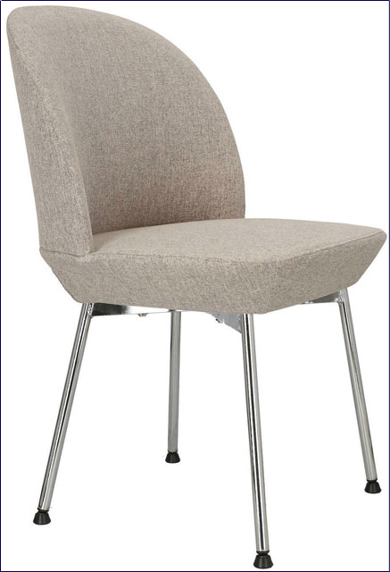 Tapicerowane jasnoszare krzesło kuchenne chromowane Aleno 4X
