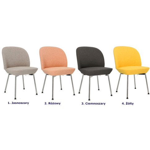 Kolory metalowego krzesła tapicerowanego chromowanego Zico 4X