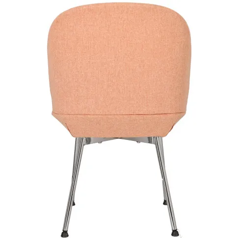 Różowe krzesło tapicerowane chromowane do salonu Zico 4X