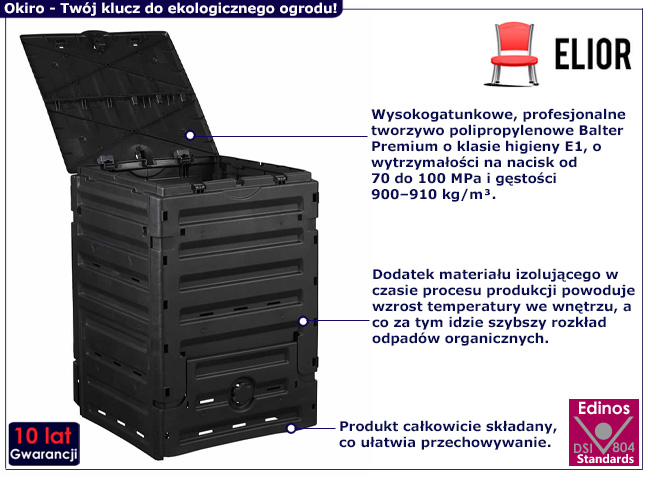 Pojedynczy kompostownik Okiro 4X