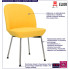 Infografika żółtego krzesła tapicerowane chromowane Zico 4X