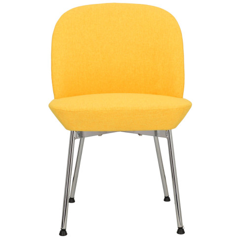 Żółte chromowane krzesło kuchenne tapicerowane tkanina Zico 4X