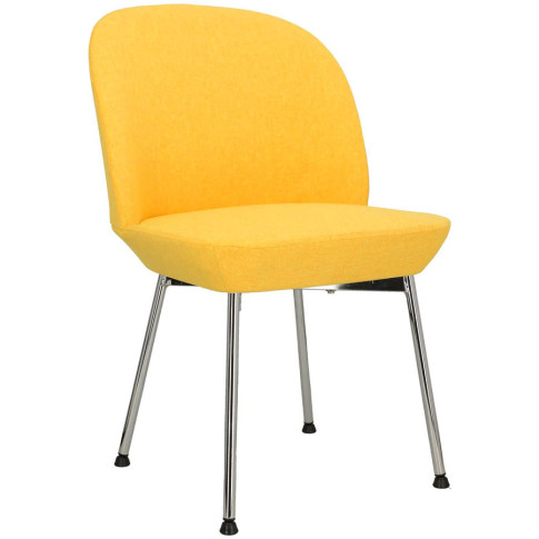 Żółte chromowane tapicerowane krzesło kuchenne Zico 4X