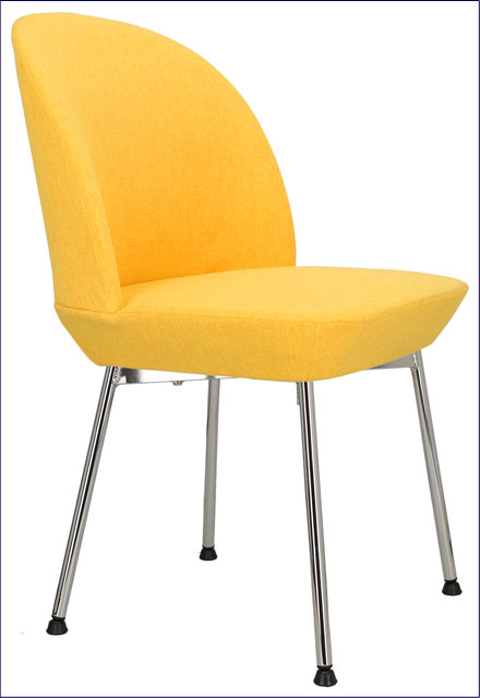 Tapicerowane żółte krzesło kuchenne chromowane Zico 4X