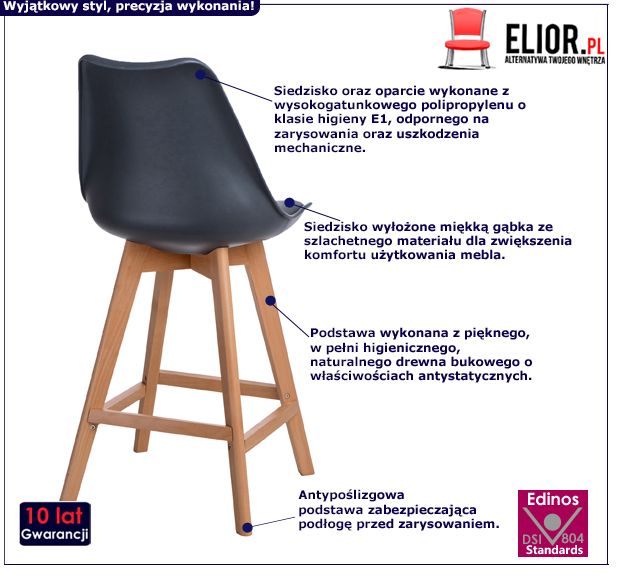 Designerski hoker Gizja - ciemnoszary