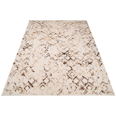 Prostokątny kremowy dywan w złoty wzór glamour Oros 12X