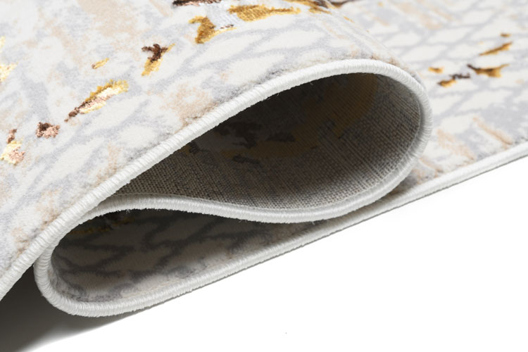 Kremowy dywan w abstrakcyjny złoty wzór glamour Oros 8X