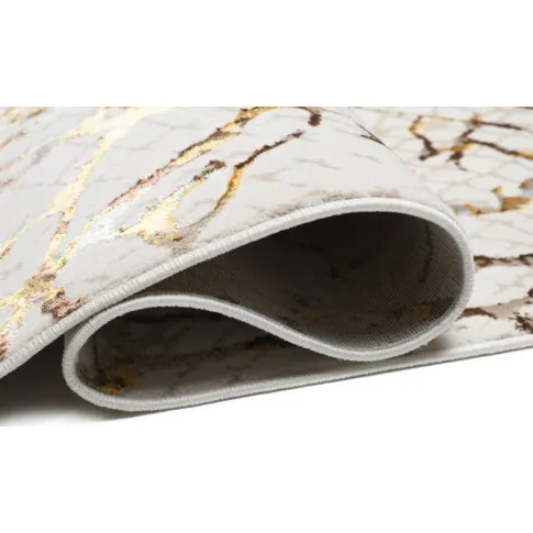 Kremowy prostokątny dywan w złoty wzór glamour Oros 7X