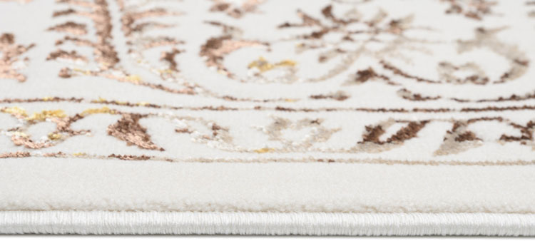 Elegancki kremowy dywan w brązowy wzór Oros 6X