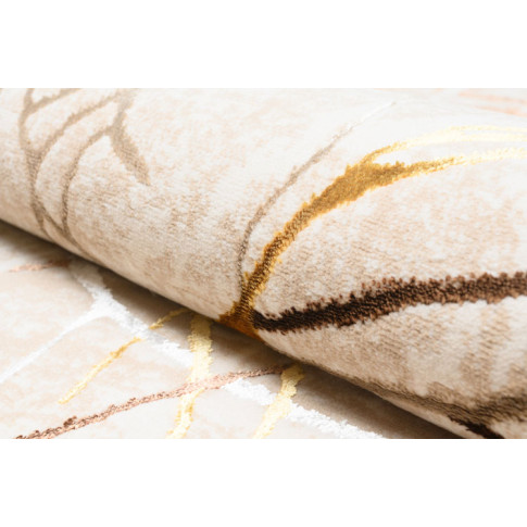 Prostokątny kremowy dywan pokojowy w stylu glamour Oros 4X