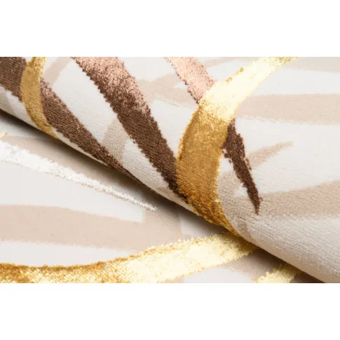 Kremowo brązowy dywan nowoczesny w liście Oros 3X