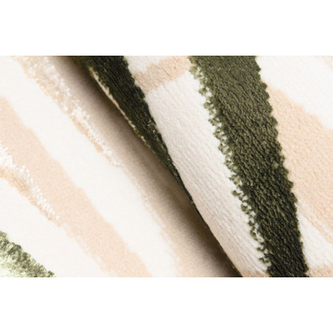 Kremowo zielony dywan w liście w stylu glamour Oros 3X