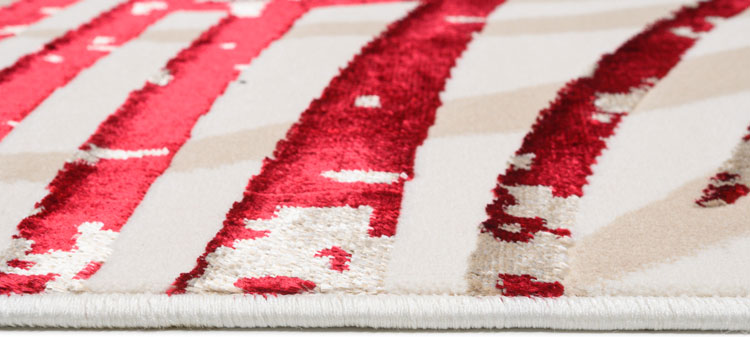 Kremowo-czerwony dywan nowoczesny Oros 3X