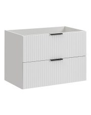Biała szafka na umywalkę z szufladami 80 cm - Iconic 3X