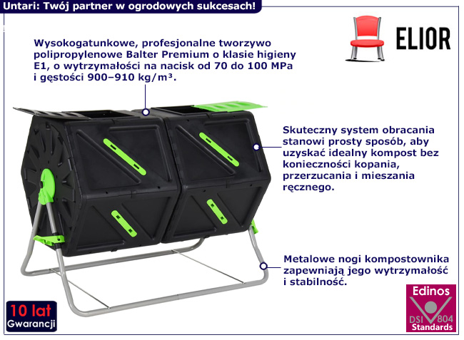 Nowoczesny kompostownik obrotowy Fiels 6X