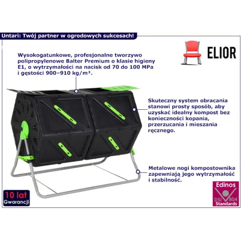 Kompostownik ogrodowy 210L Untari 6X