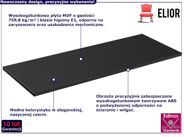 Blat łazienkowy Edar 5X 120 cm czarny