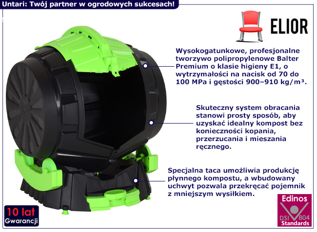 Nowoczesny kompostownik obrotowy Untari 7X