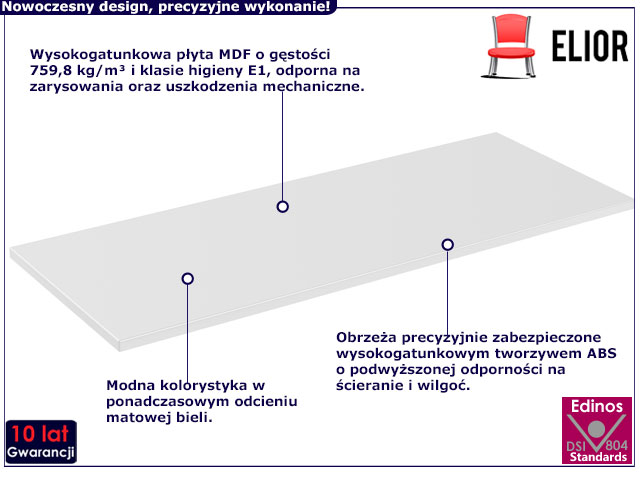 Blat łazienkowy Edar 5X 120 cm biały