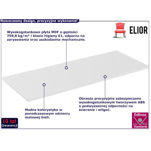 Blat łazienkowy w kolorze białym 120cm iconic 5X