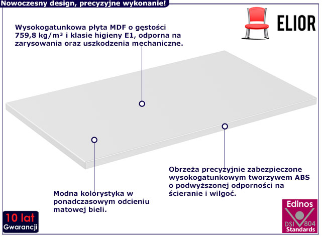 Blat łazienkowy Edar 5X 80 cm biały