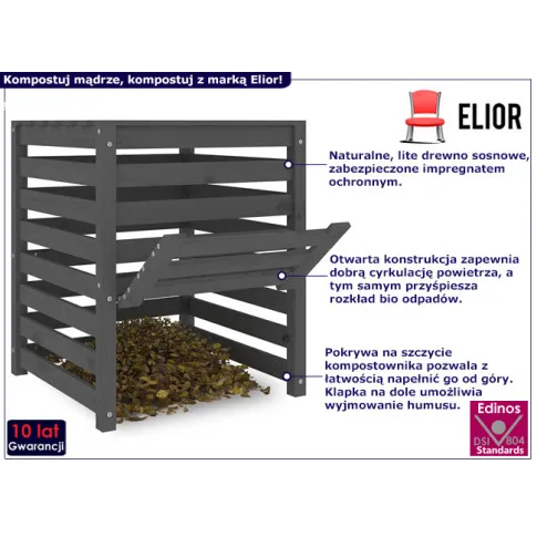 Klasyczny kompostownik ogrodowy Dronos kolor szary1