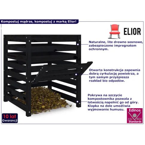 Klasyczny kompostownik ogrodowy Dronos kolor czarny1