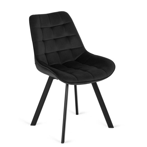 Czarne krzesło welurowe Ivos